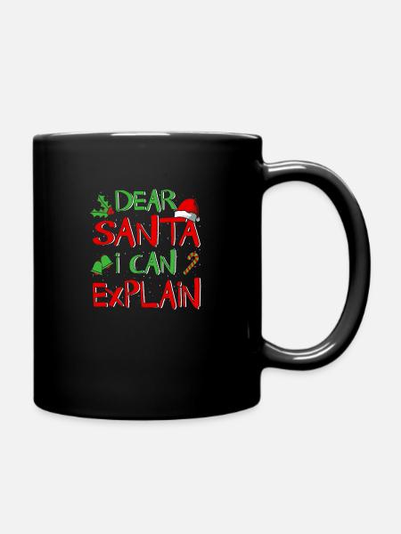 Weihnachten Weihnachtsmann Weihnachtsgeschenk Xmas - Tasse einfarbig - Schwarz