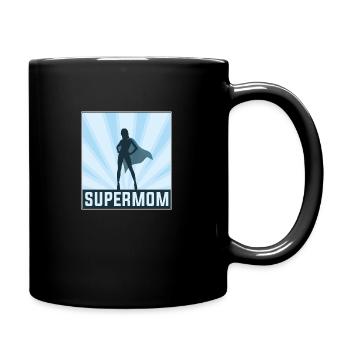 Supermom Mutterschaft Super Mama Mutter Superheld - Tasse einfarbig - Schwarz - Rechts