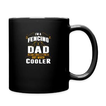 Fechten Schwertkampf Dad - Tasse einfarbig - Schwarz - Rechts
