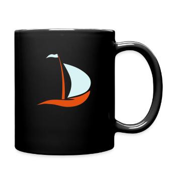 bateau à voile - Mug uni - noir - Droite