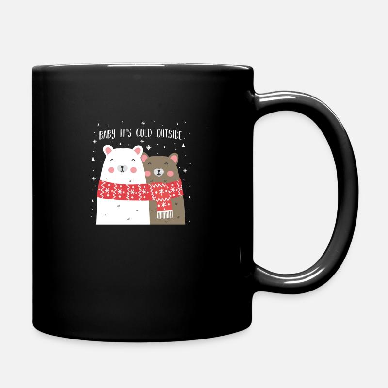 Weihnachten Bär niedliche Tiere Winter Schnee - Tasse einfarbig - Schwarz