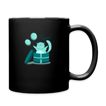 Surprise cat air balloon box gift - Full Colour Mug - black - Right