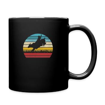 Rodeo Wild West Cowboy Cow Western Retro - Full Colour Mug - black - Right