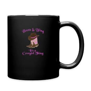 Cowboyhut wilder Westen Western Cowboystiefel Hut - Tasse einfarbig - Schwarz - Rechts