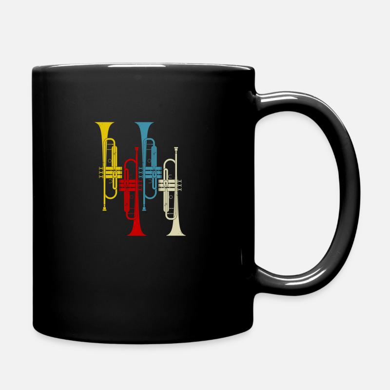 Trompete Trompeten Retro - Tasse einfarbig - Schwarz