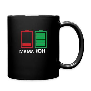 Maman et moi batterie - Mug uni - noir - Droite