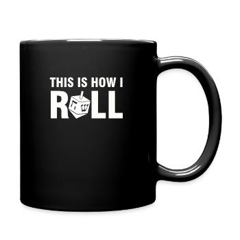 Top Roll - Great Gift Idea Jews, Chanuka - Full Colour Mug - black - Right