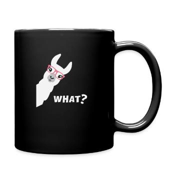 Alpaca at school or in the office! - Full Colour Mug - black - Right