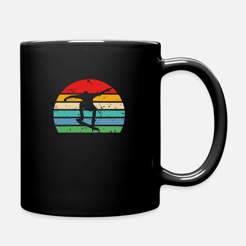 Skateboarder Skateboard Skate Skater Retro - Full Colour Mug - black