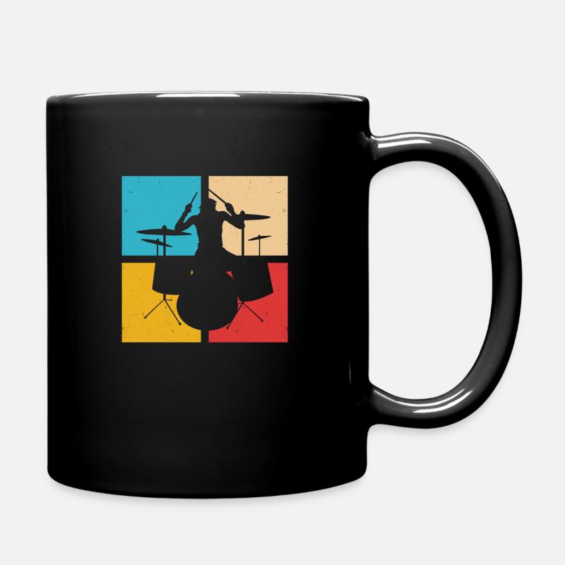 Batteur Rétro Batteur Tambours Tambours - Mug uni - noir