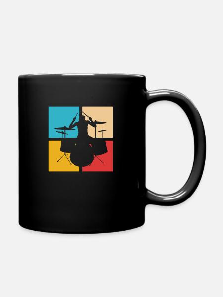Batterie batterie vintage batteur - Mug uni - noir