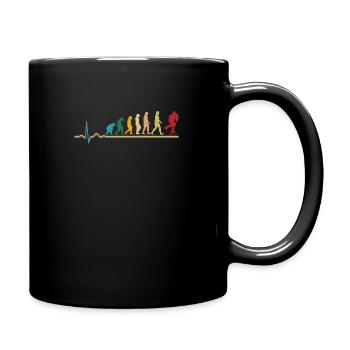 Retro Ice Hockey Herzschlag Eishockey Evolution - Tasse einfarbig - Schwarz - Rechts