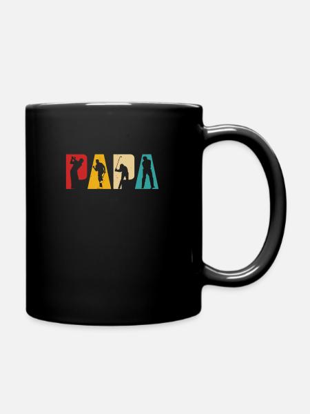 Golf Papa Retro Golfer Golfspieler - Tasse einfarbig - Schwarz