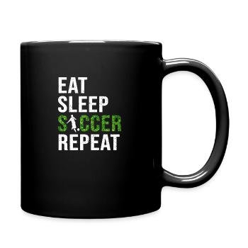 Soccer Soccer Team Eat Sleep Soccer Repeat - Full Colour Mug - black - Right