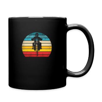 Motorcycle Retro Vintage Motocross Biker Bike - Full Colour Mug - black - Right
