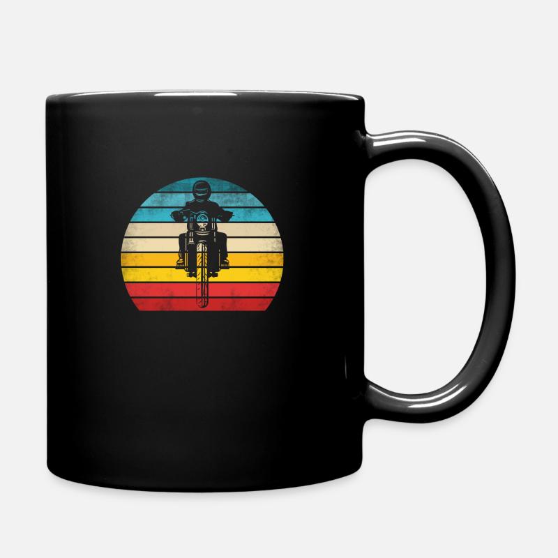 Motorrad Retro Vintage Motocross Biker Bike - Tasse einfarbig - Schwarz
