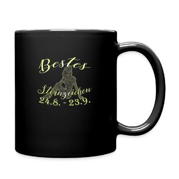 Sternzeichen Jungfrau - Tasse einfarbig - Schwarz - Rechts