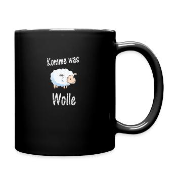 Komme was Wolle - Tasse einfarbig - Schwarz - Rechts