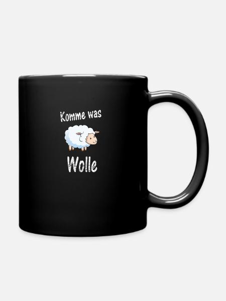 Komme was Wolle - Tasse einfarbig - Schwarz