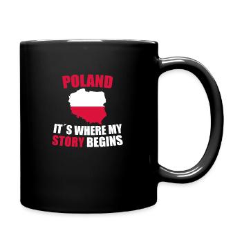 Polen - Tasse einfarbig - Schwarz - Rechts