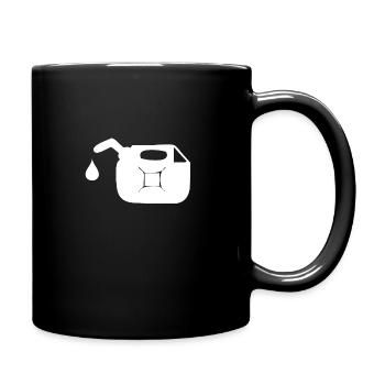 Eine Ölkanne an der Tankstelle - Tasse einfarbig - Schwarz - Rechts