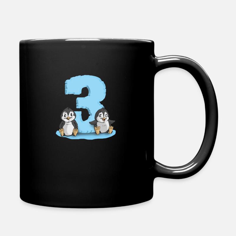 3ème anniversaire de pingouin - Mug uni - noir