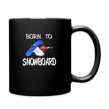 Snowboard Abenteuer Liebes Geschenkidee Winter - Tasse einfarbig - Schwarz - Rechts
