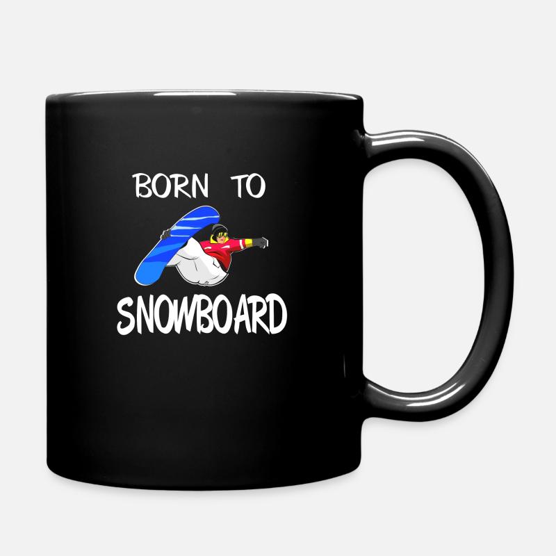 Snowboard Adventure Love Gift Idea Winter - Full Colour Mug - black