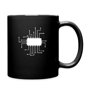 electronically micro shield - Full Colour Mug - black - Right