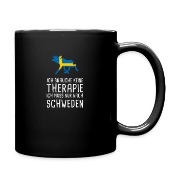 Keine Therapie SCHWEDEN Sverige Elch Geschenk - Tasse einfarbig - Schwarz - Rechts
