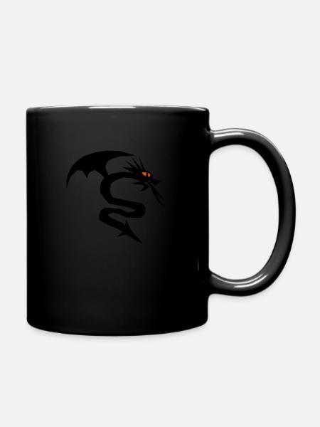 Ein Drache Drachen - Tasse einfarbig - Schwarz