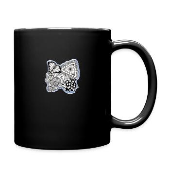 Zentangle flower pattern contest - Full Colour Mug - black - Right
