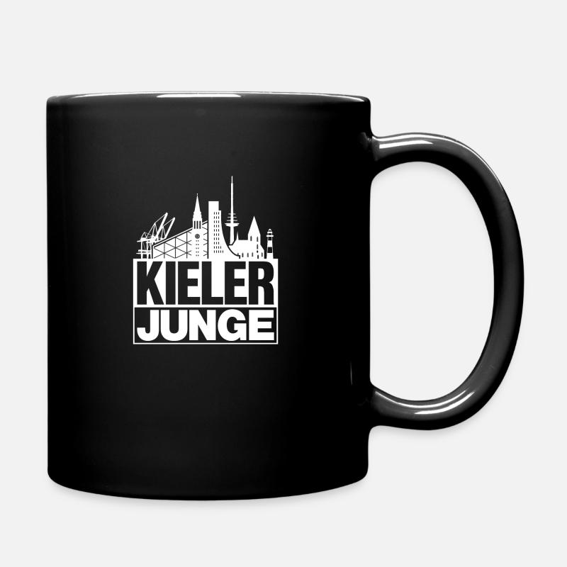 Kieler Junge Weiss Kiel Silhouette Geschenk - Tasse einfarbig - Schwarz