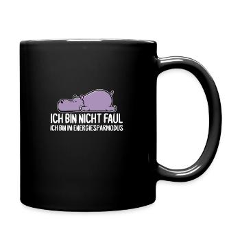 Funny hippopotamus hippopotamus drawing gift - Full Colour Mug - black - Right