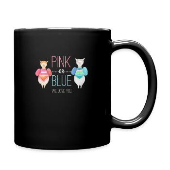 Gender reveal baby family pregnancy - Full Colour Mug - black - Right