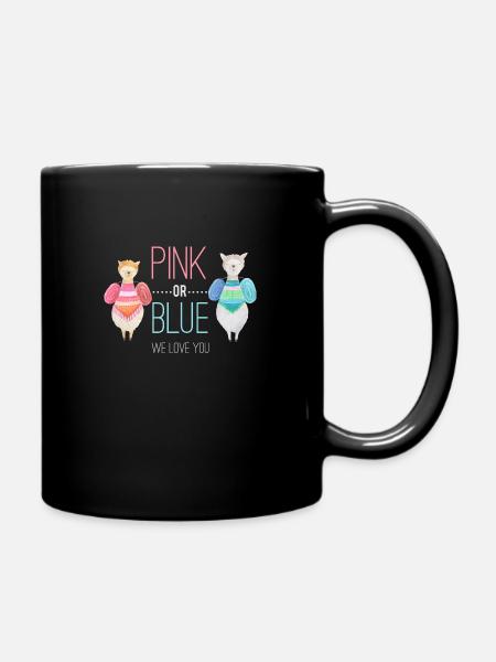 Gender reveal baby family pregnancy - Full Colour Mug - black