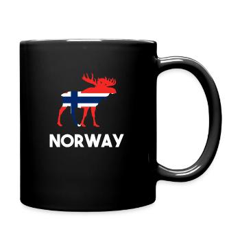 Norwegen Flagge Elch - Tasse einfarbig - Schwarz - Rechts