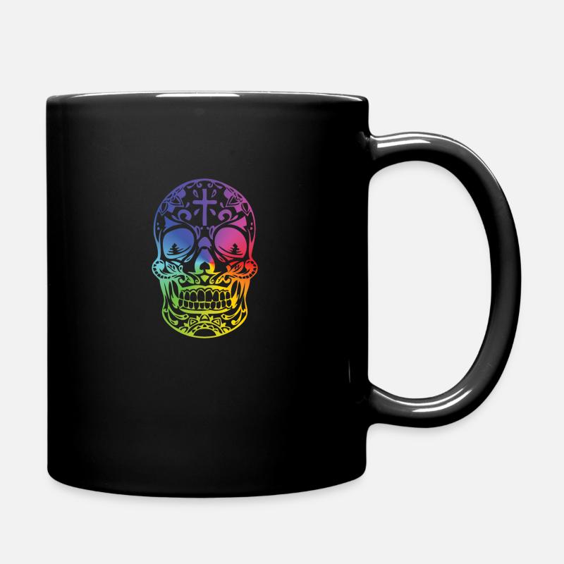 Crâne Coloré Crâne De Style Mexicana - Mug uni - noir