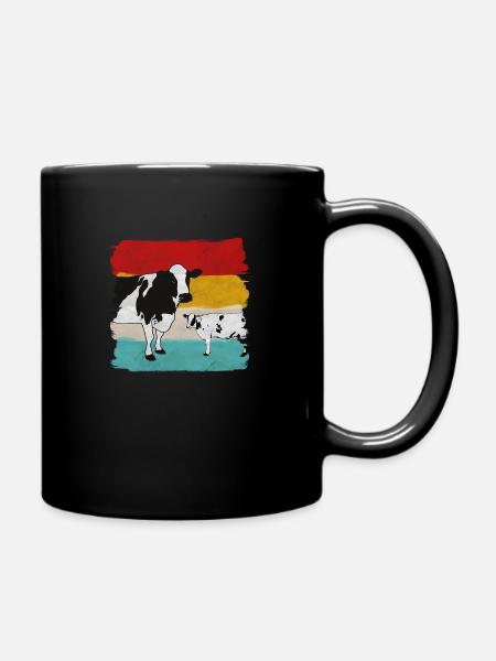 Vache, vache, rétro, ferme, ferme, ferme, ferme - Mug uni - noir