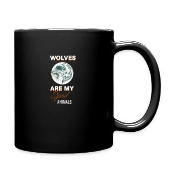 Wolf Wölfe - Tasse einfarbig - Schwarz - Rechts
