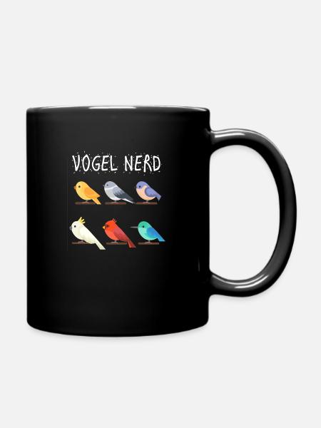 Bird nerd birds watching gift - Full Colour Mug - black