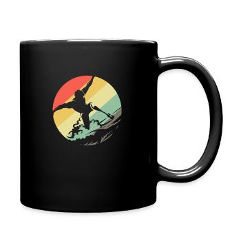 Surfer Surfing Surfing Retro Waves - Full Colour Mug - black - Right