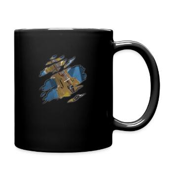 Cello string instrument - Full Colour Mug - black - Right