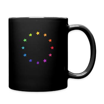 Europa EU Flagge Fahne Regenbogen Pride - Tasse einfarbig - Schwarz - Rechts