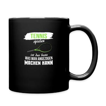 Lustige Sprüche Tennis Tennisspieler Geschenk - Tasse einfarbig - Schwarz - Rechts