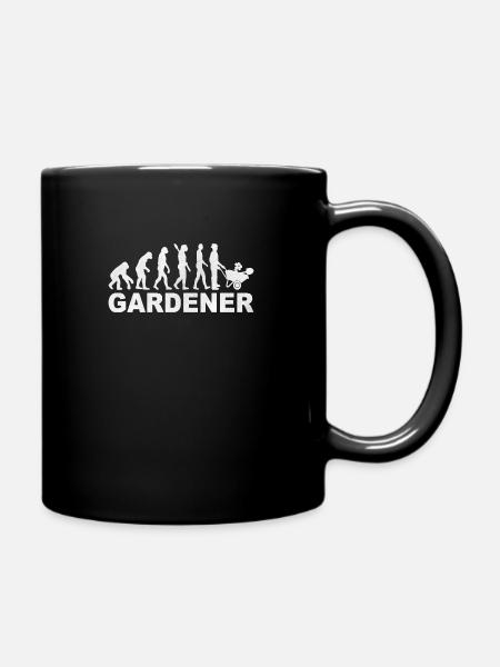 Gärtner Evolution Gartenarbeit Gärtnerei gärtnern - Tasse einfarbig - Schwarz