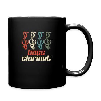 Bass Clarinet Musician Wind Instrument - Full Colour Mug - black - Right
