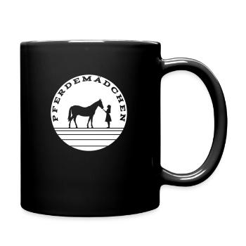 Pferdemädchen Negativ - Tasse einfarbig - Schwarz - Rechts