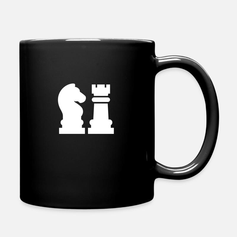 Schach, Schachfiguren - Tasse einfarbig - Schwarz
