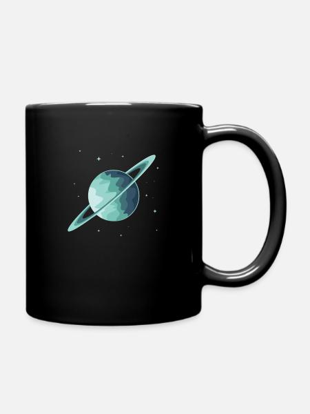 Planet Weltraum Saturn Geschenk - Tasse einfarbig - Schwarz